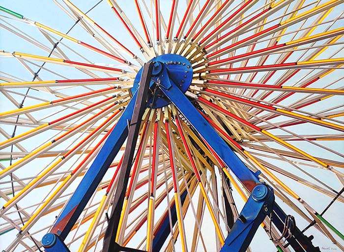 David Parrish Photorealist Painting of Ferris wheel