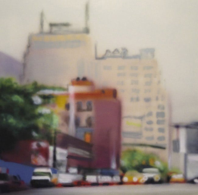Ben Schonzeit Blurry Painting of City Scene