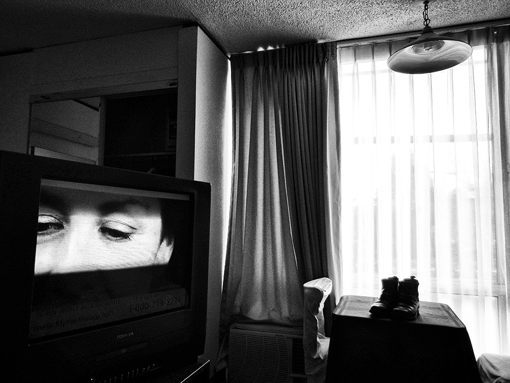 Daido Moriyama Black and White Photograph of Interior with TV