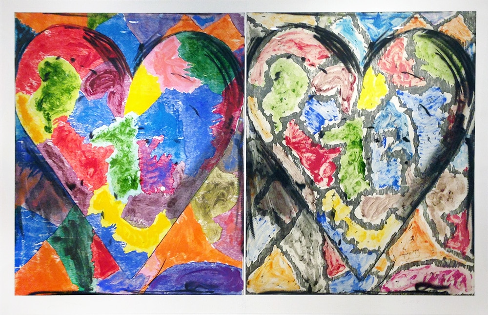 Print of Colorful Jim Dine Hearts