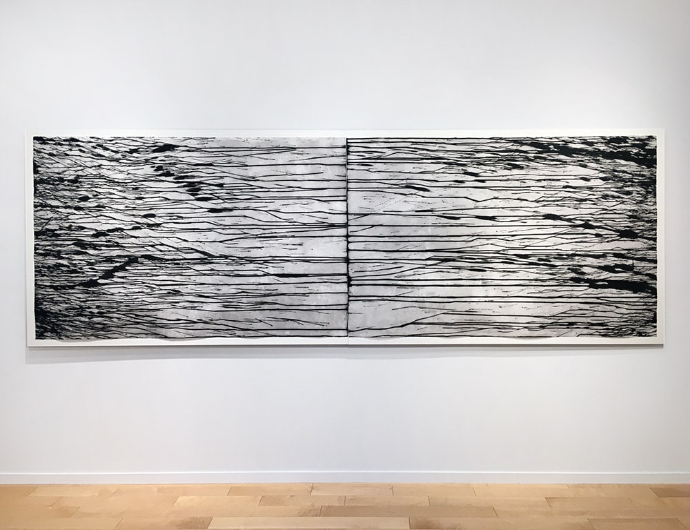 Richard Long Black and White Diptych Installed for Exhibition