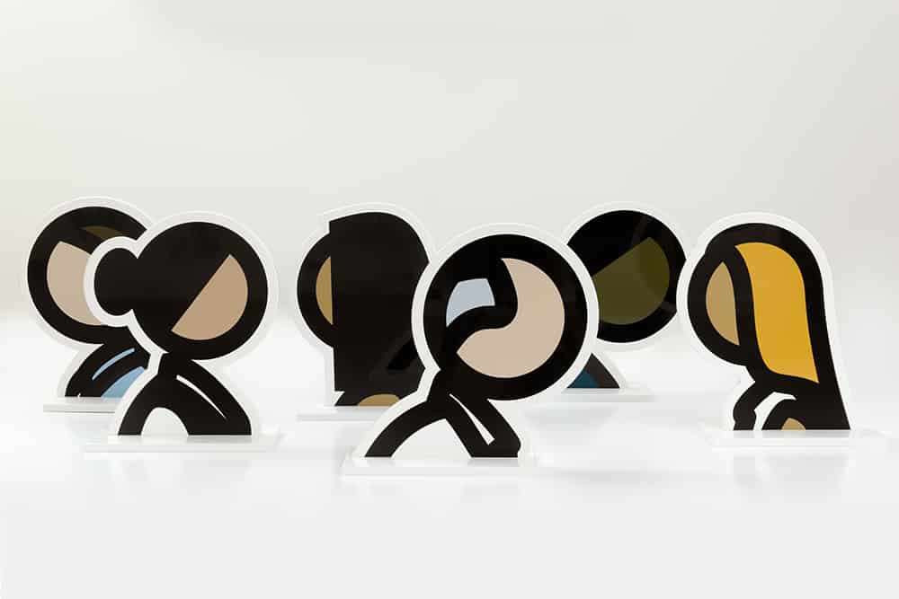 Julian Opie Sculptures of Six Heads
