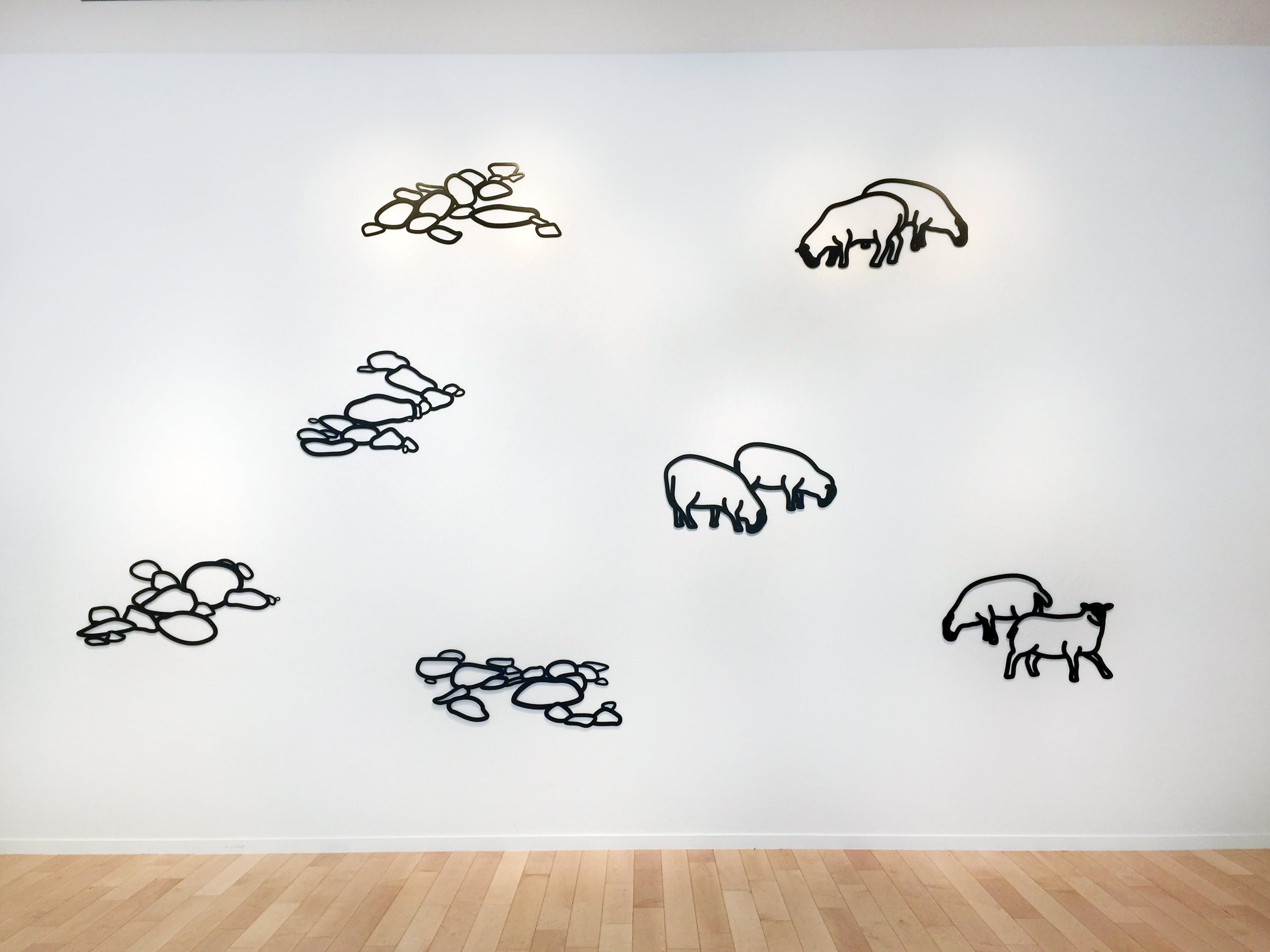 Julian Opie Sculptures Pebbles Sheep