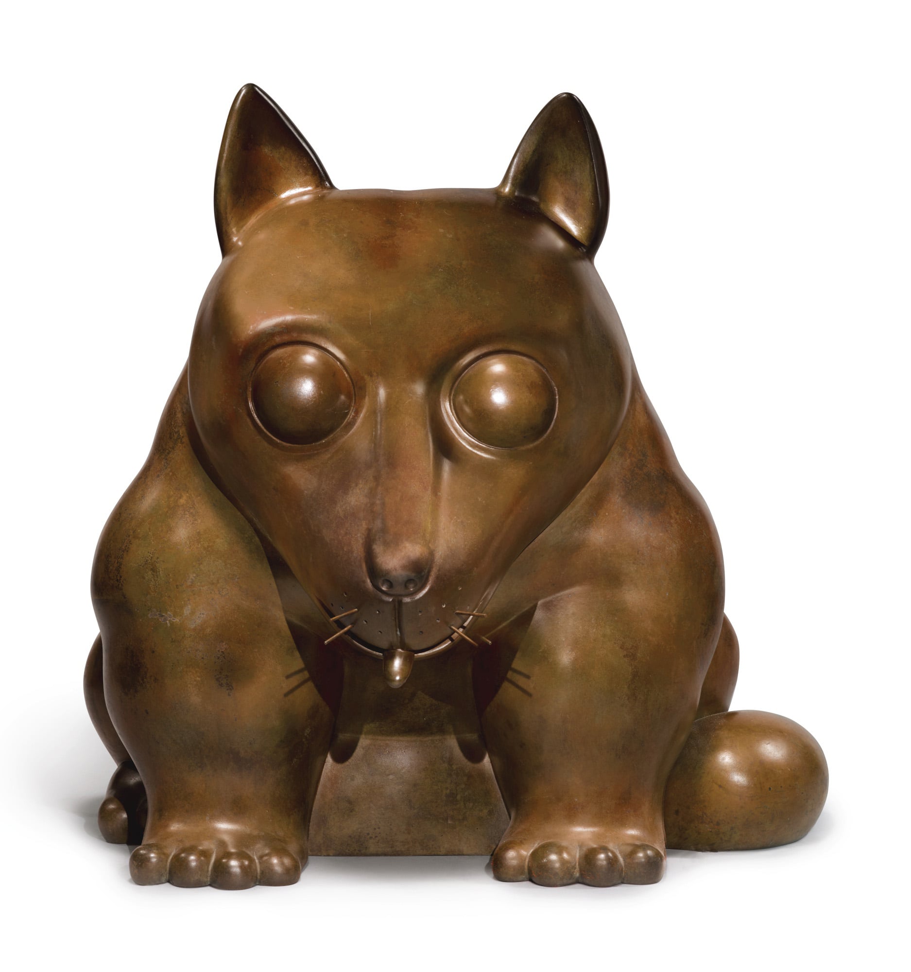 Bronze sculpture of a dog by Fernando Botero