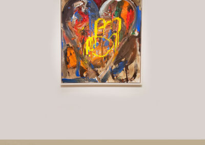 Installation view of abstract heart painting on canvas by Jim Dine