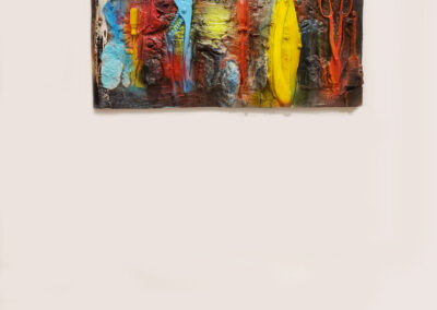 Bronze relief wall sculpture with tools and implements by Jim Dine