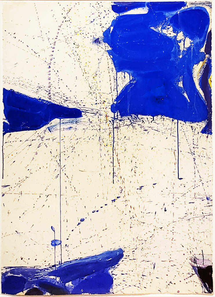 1959 Sam Francis Painting on paper blue abstraction