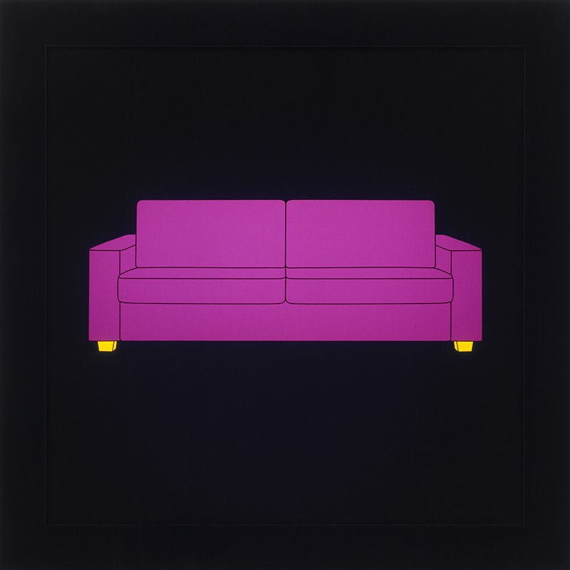 Image of Purple Sofa on LED Lightbox by Michael Craig-Martin