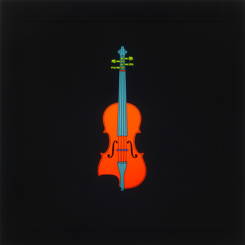 Image of Violin on LED Lightbox by Michael Craig-Martin