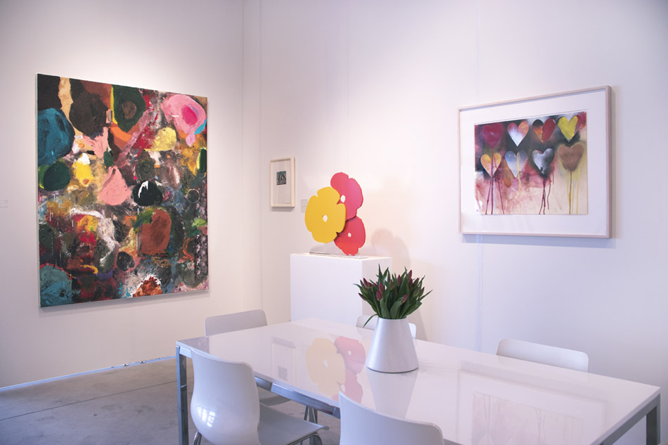 Art Miami booth photo 2018 with Jim Dine works