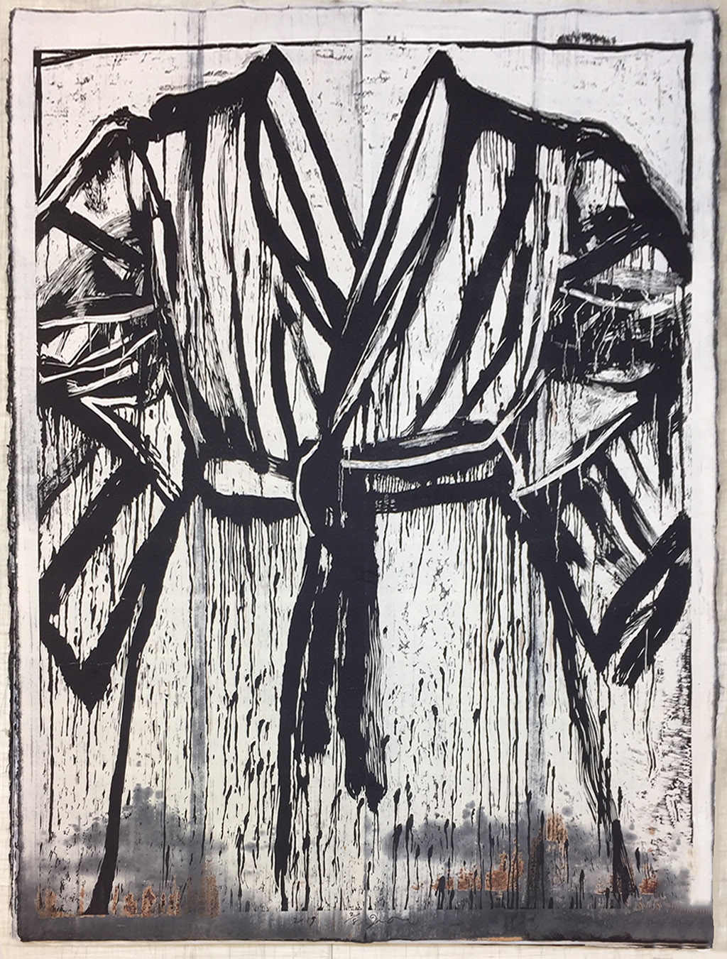 Jim Dine robe print in black ink