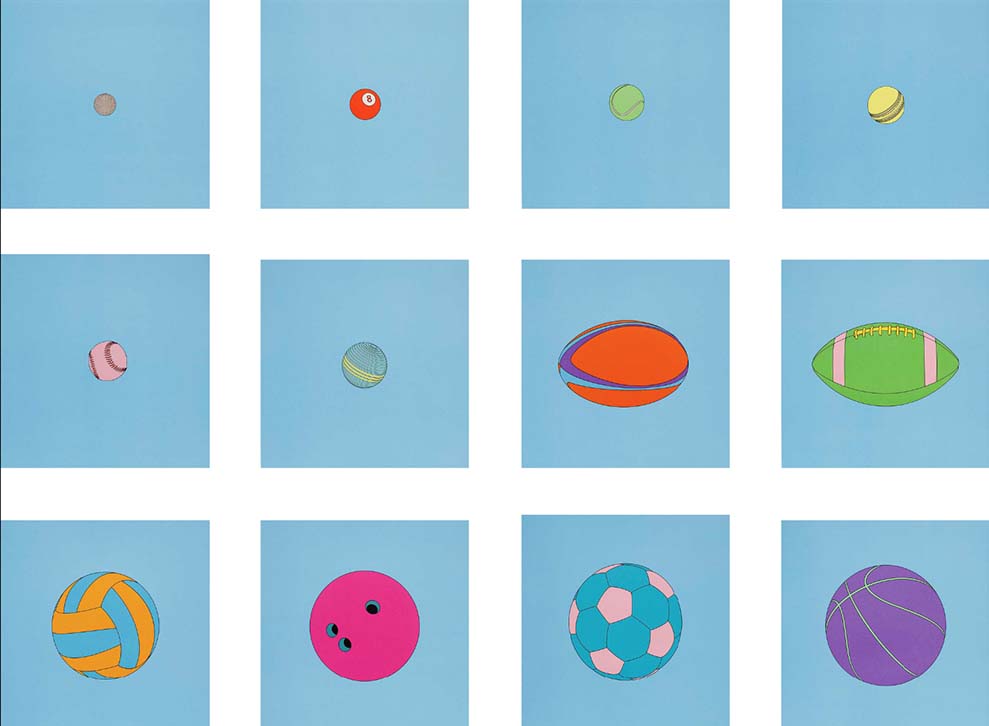 Sports Balls Graphics by Michael Craig Martin in Blue