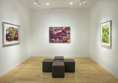 Installation Image of works in "On Paper" Exhibition by Jim Dine, Jean Dubuffet, and Marc Chagall