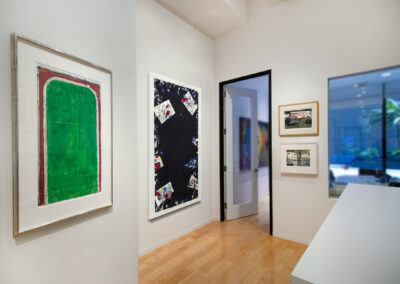 Installation Image of works in "On Paper" Exhibition by Richard Diebenkorn, Sam Francis, and Photorealist Artsts