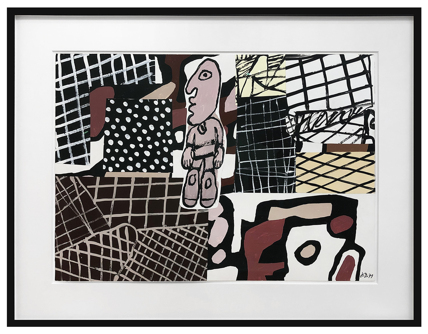 framed image of Jean Dubuffet's 1979 Habitat et Usager depicting a man